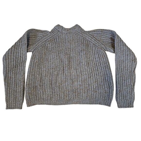Acne Studios Fisherman Knit Sweater Wool Blend Light Blue Brown Size S Oversized - Picture 2 of 5